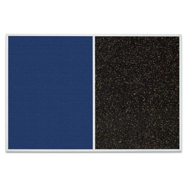 Sliding Door Indoor Enclosed Corkboard, 9, UNITED VISUAL PRODUCTS, Mfr# UV9011ACS-WHITE-BUFF
